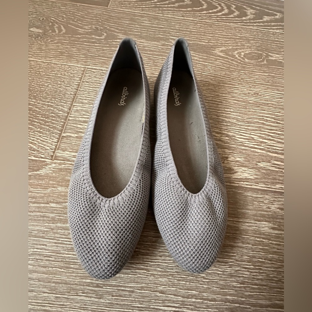 allbirds Gray Knit Slip-On Ballet Flats